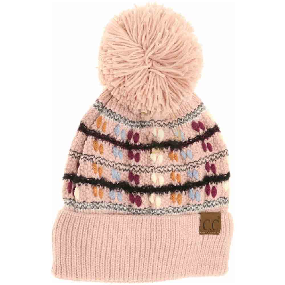 Vintage Knit Yarn Pom C.C Beanie