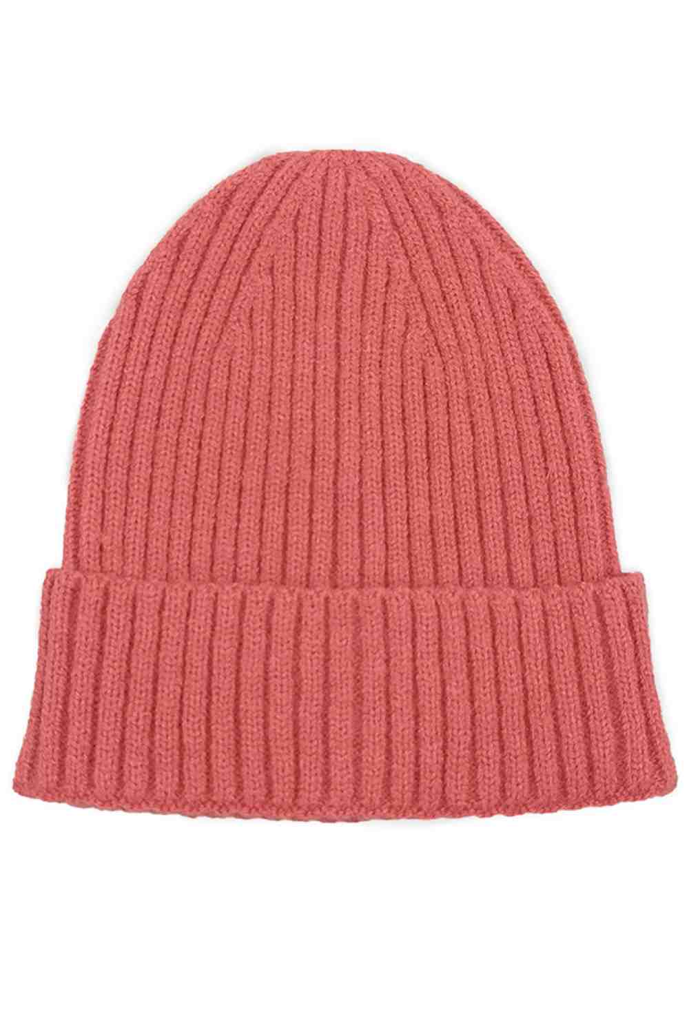 Solid Color Ribbed Knit Cuff Beanie