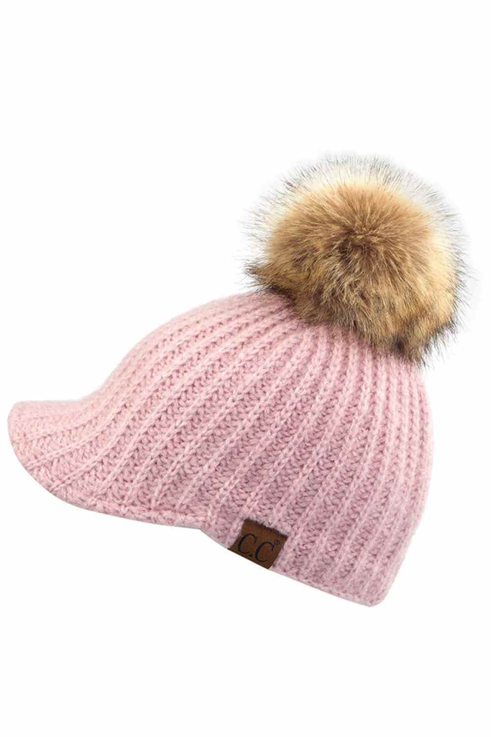 C.C Beanie Knitted Brim With Pom