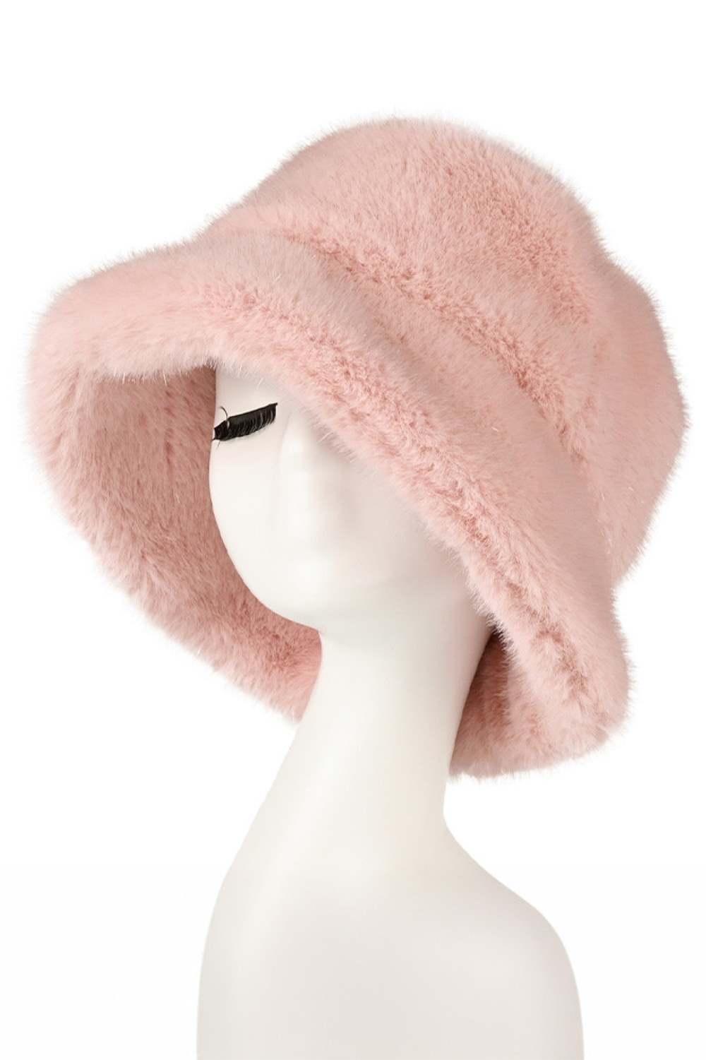 C.C GLITTER Short Fur Solid Winter Bucket Hat