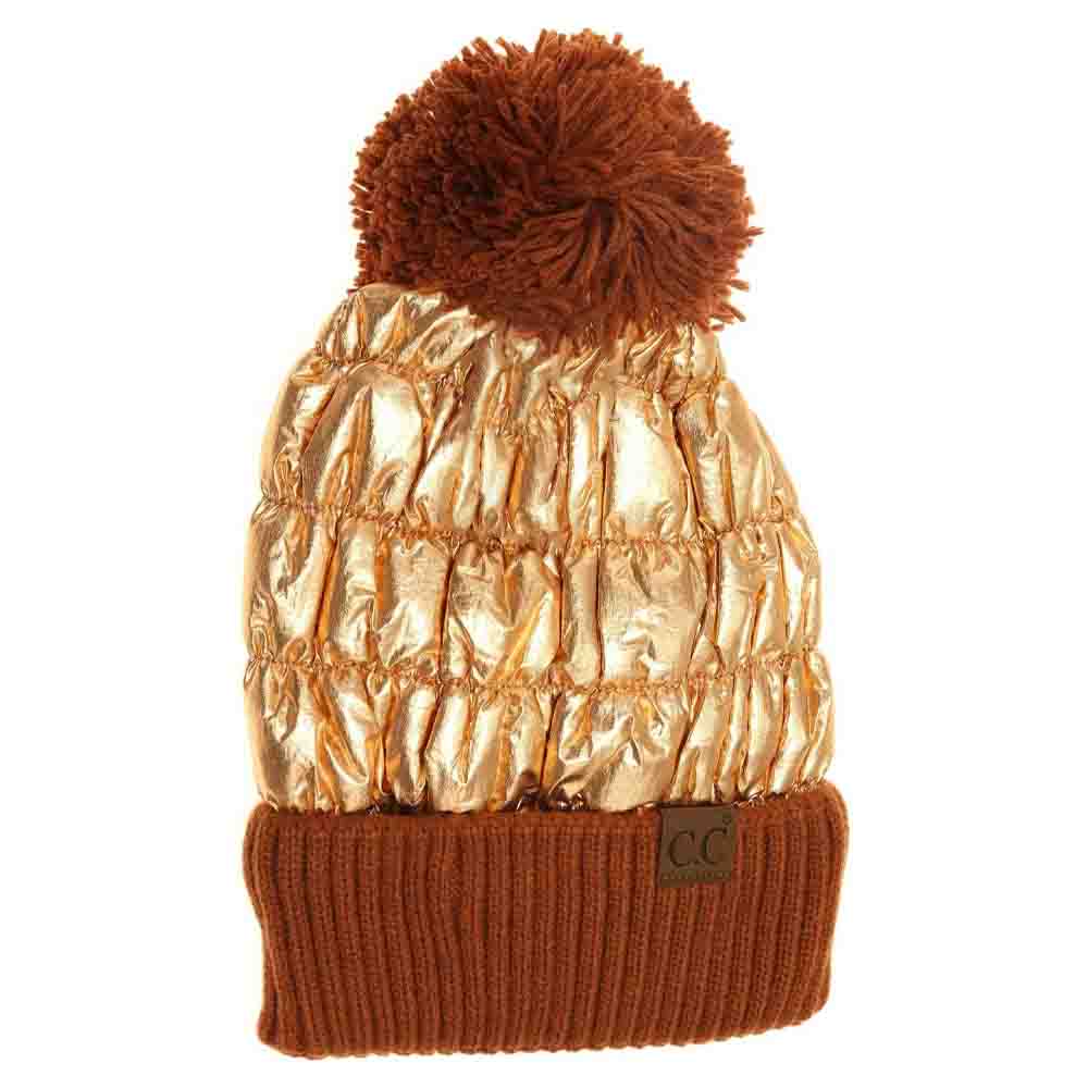 Metallic Knit Pom C.C Beanie