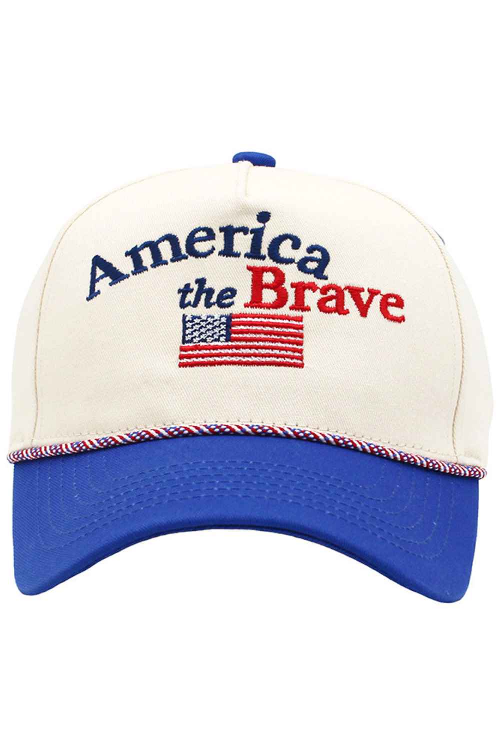 AMERICA THE BRAVE Letter Flag Color Rope Baseball Cap
