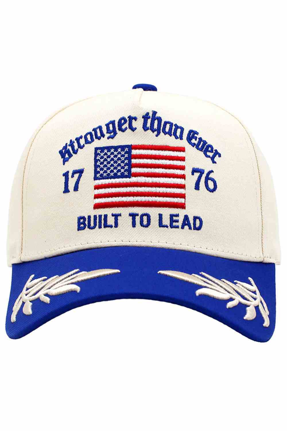 Flag with STRONGER THAN EVER Embroidered Letter Baseball Cap