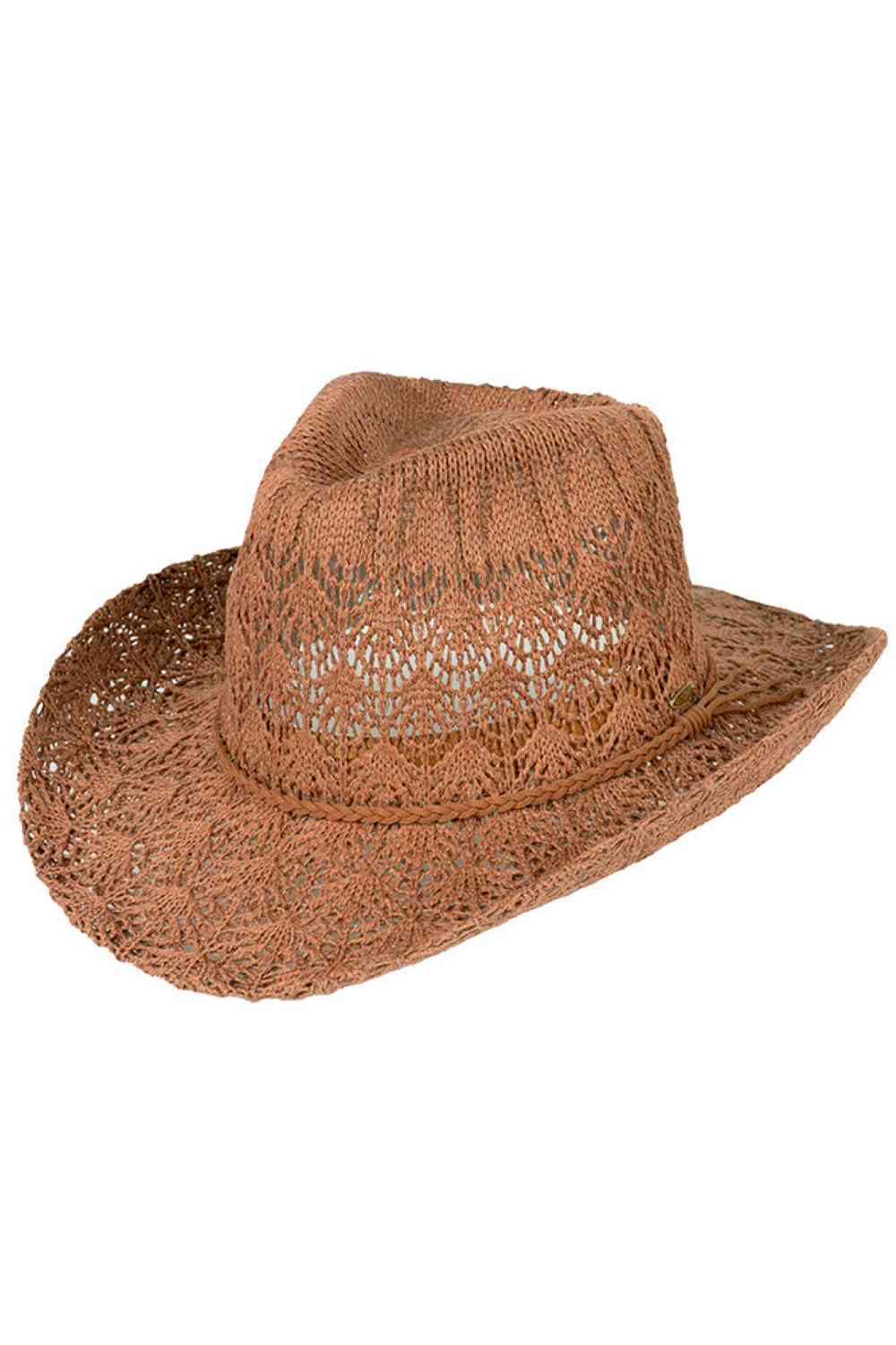 C.C Women's Horseshoe Lace Knitting Cowboy Hat