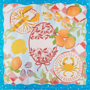 Seaside Feast Print Square Bandana Scarf