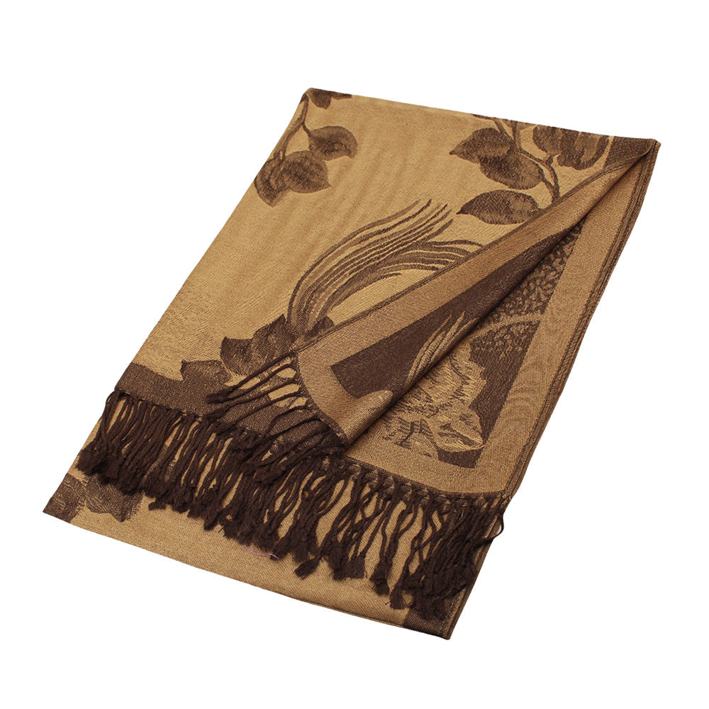 Rose Floral Pashmina Reversible Scarf Shawl