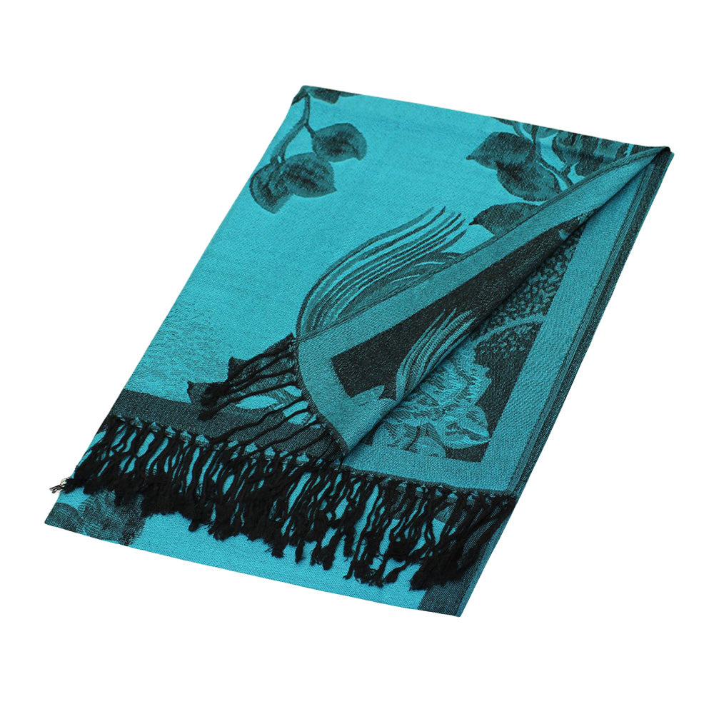 Rose Floral Pashmina Reversible Scarf Shawl