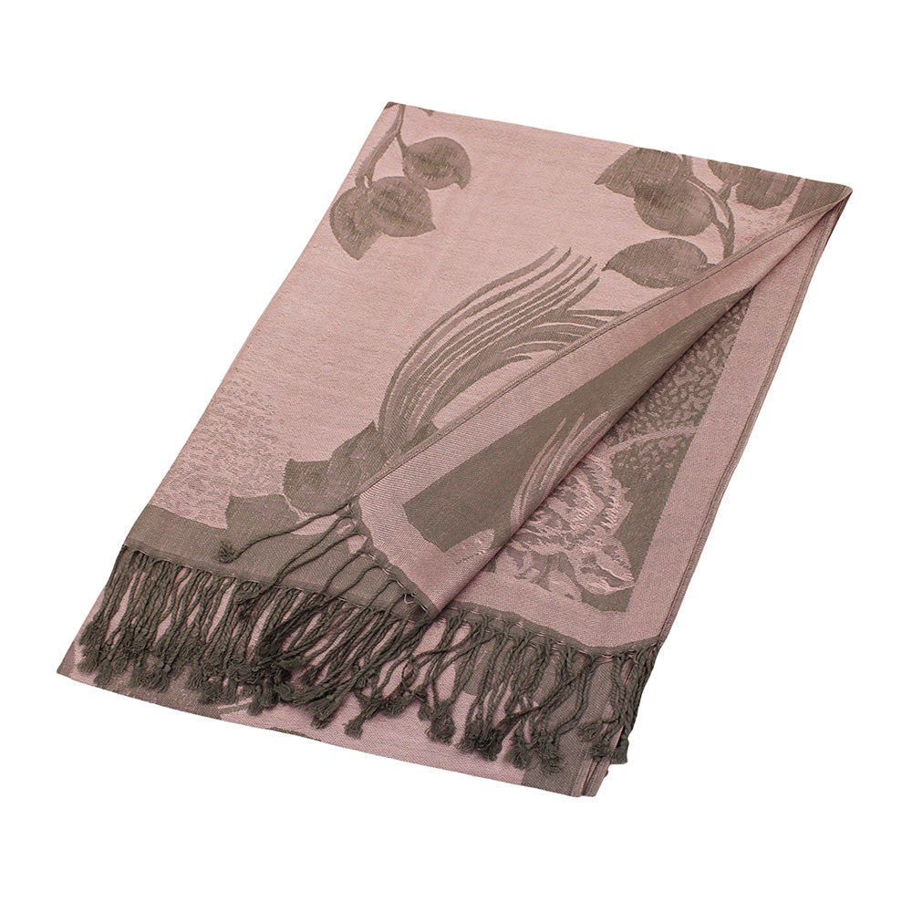 Rose Floral Pashmina Reversible Scarf Shawl