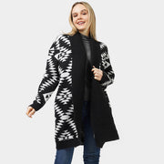 Aztec Patterned Sweater Cardigan