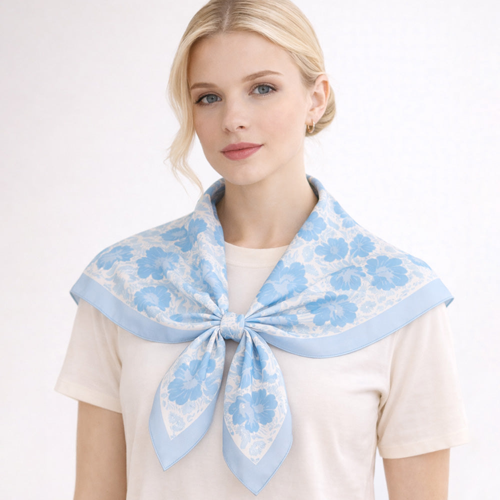 Floral Print Square Bandana Scarf
