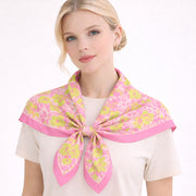 Floral Print Square Bandana Scarf