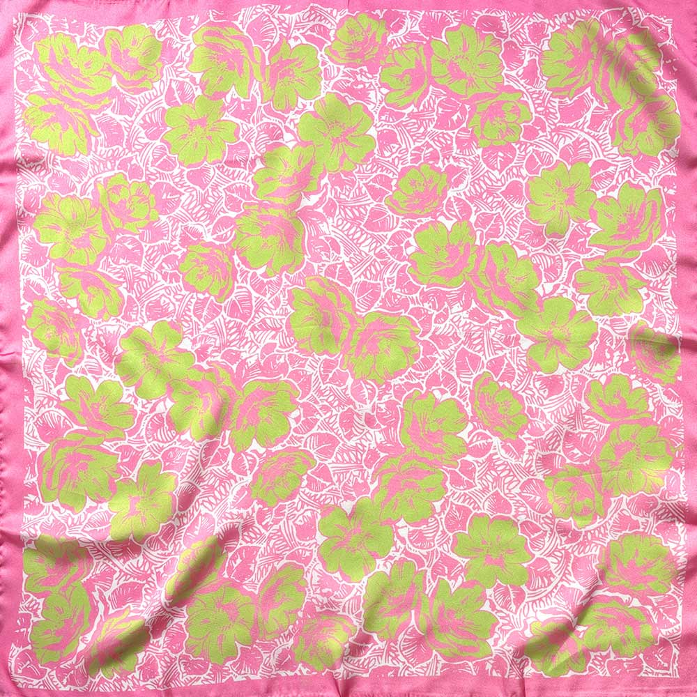 Floral Print Square Bandana Scarf