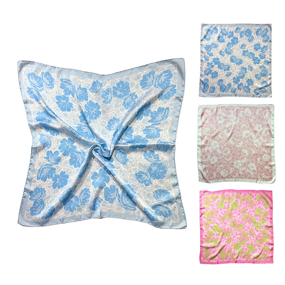 Floral Print Square Bandana Scarf