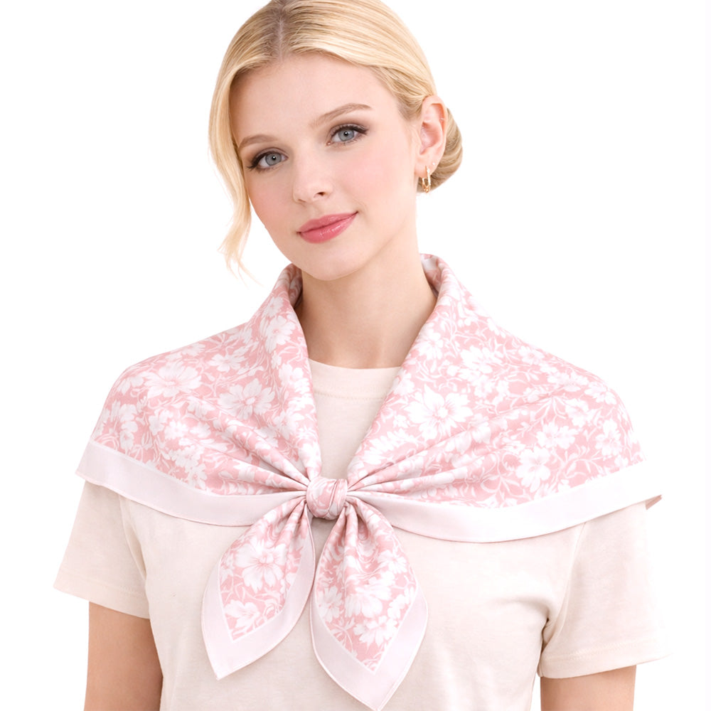 Floral Print Square Bandana Scarf