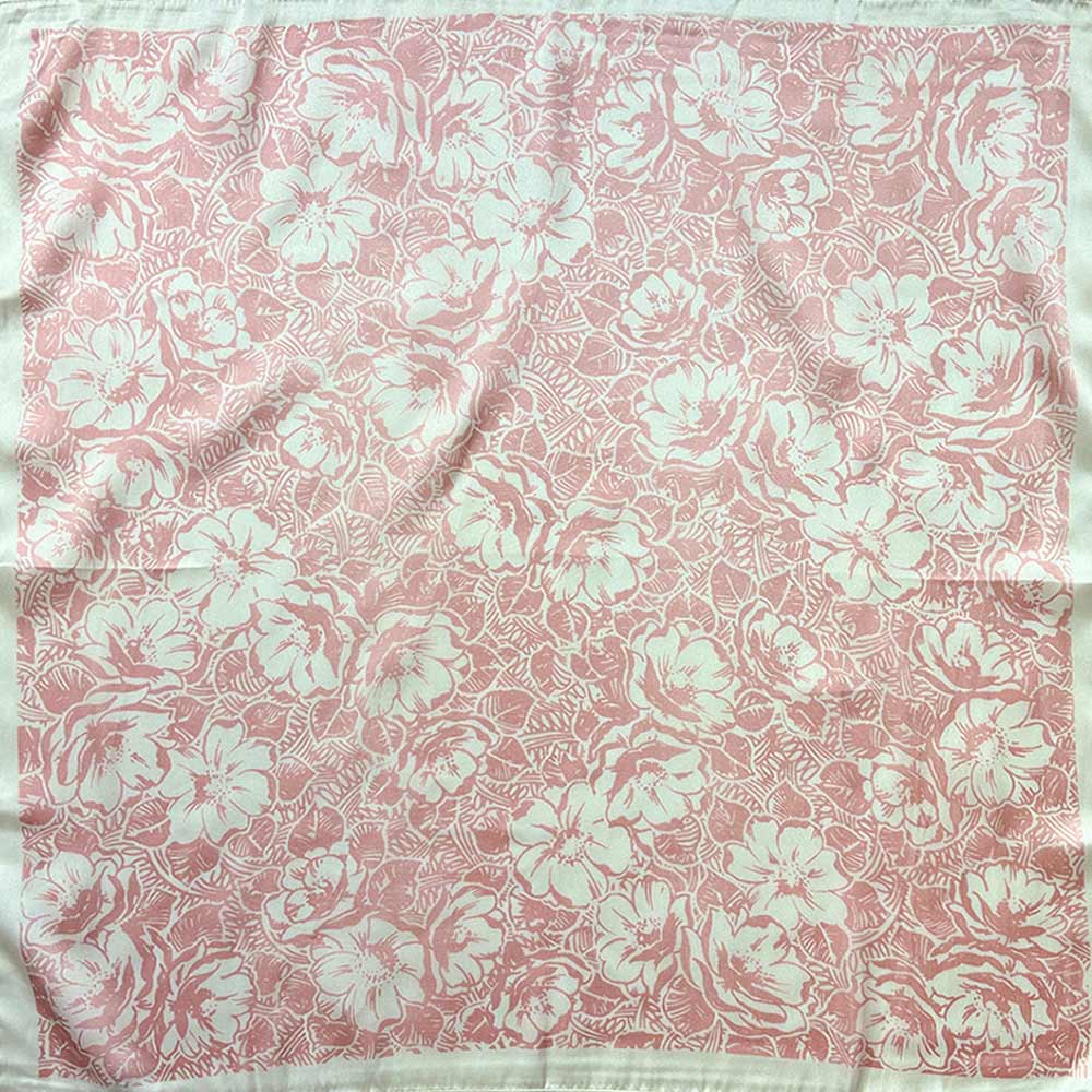 Floral Print Square Bandana Scarf
