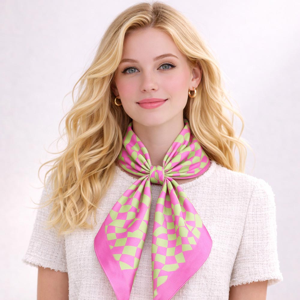 Abstract Wavy Square Print Square Bandana Scarf