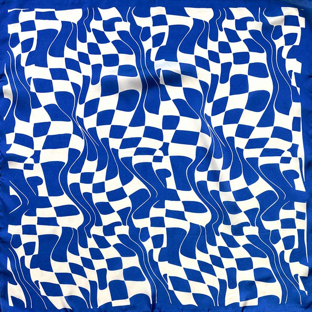 Abstract Wavy Square Print Square Bandana Scarf