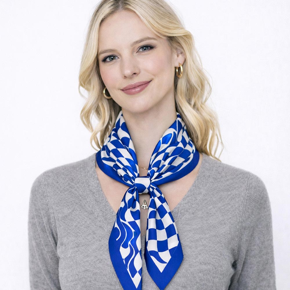 Abstract Wavy Square Print Square Bandana Scarf