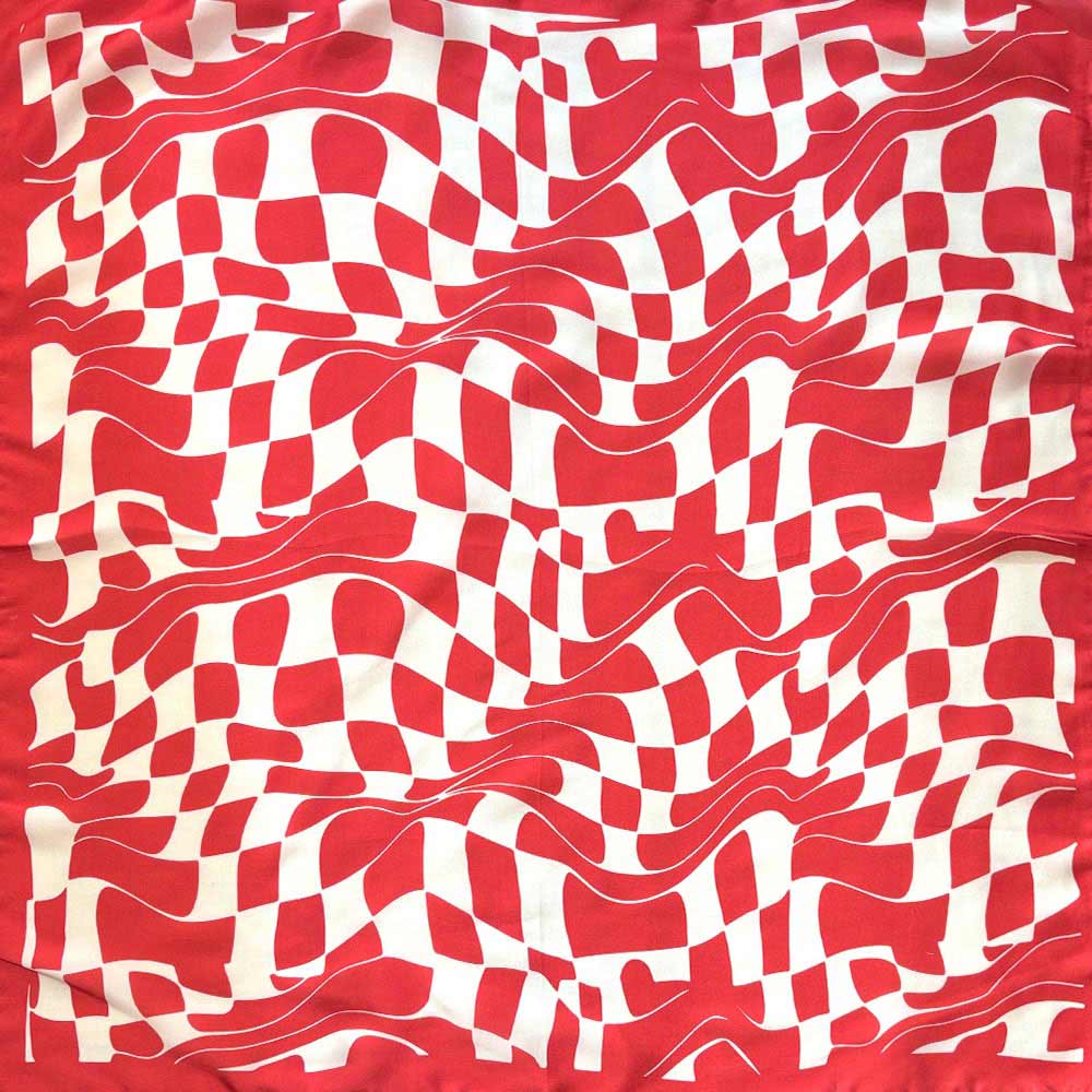 Abstract Wavy Square Print Square Bandana Scarf
