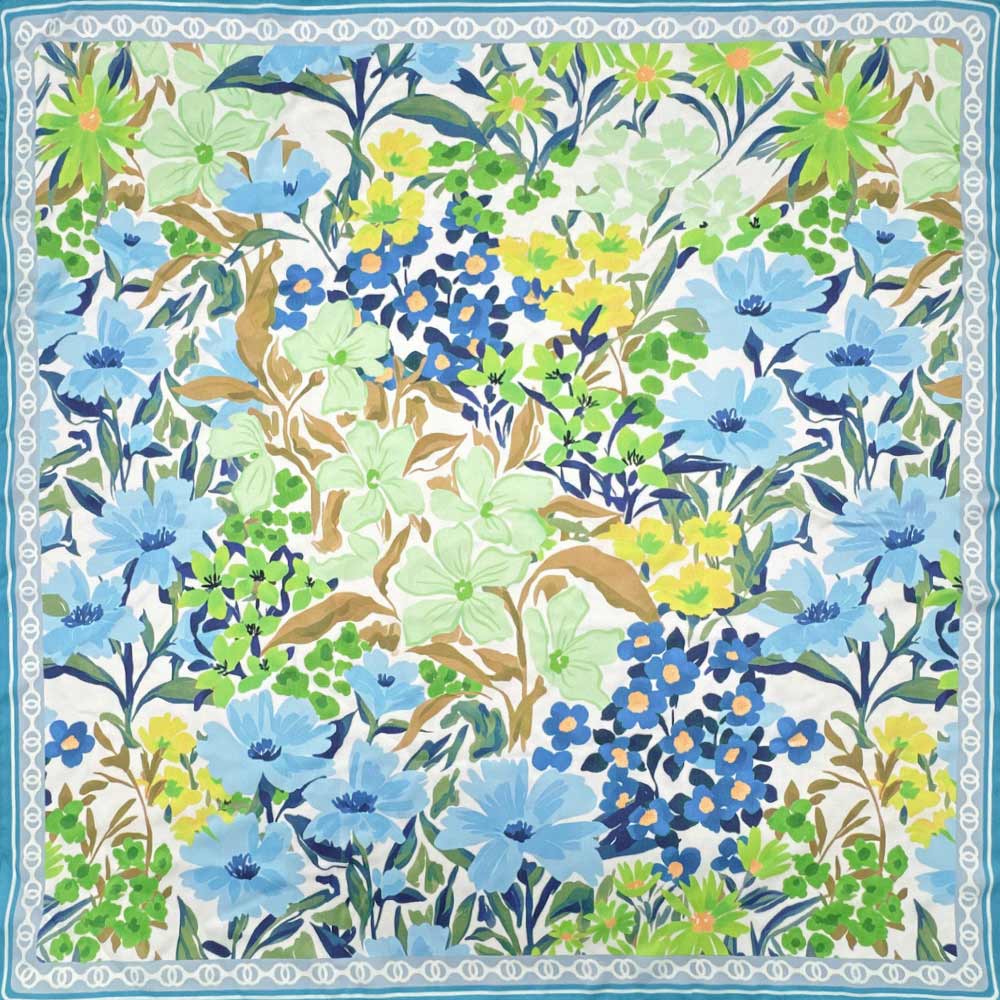 Vintage Botanical Floral Print Square Bandana Scarf