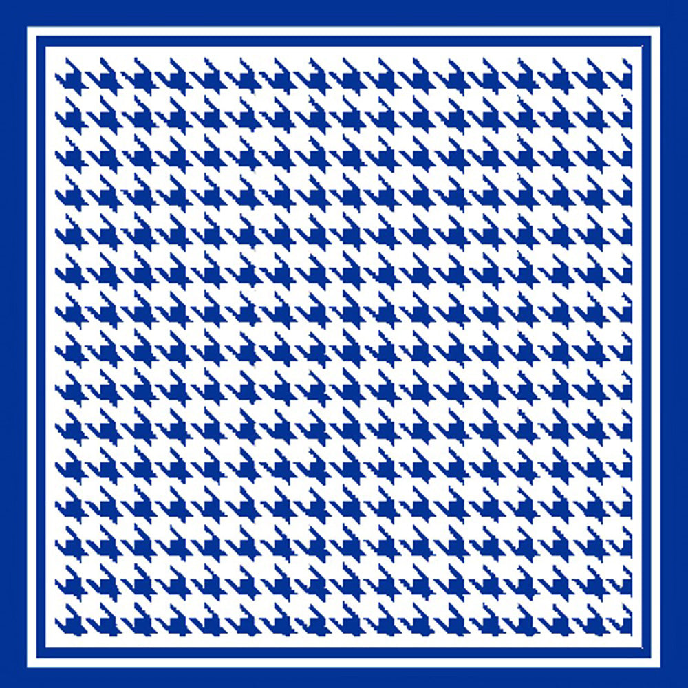 Houndstooth Pattern Printed Square Silky Satin Scarf Shawl