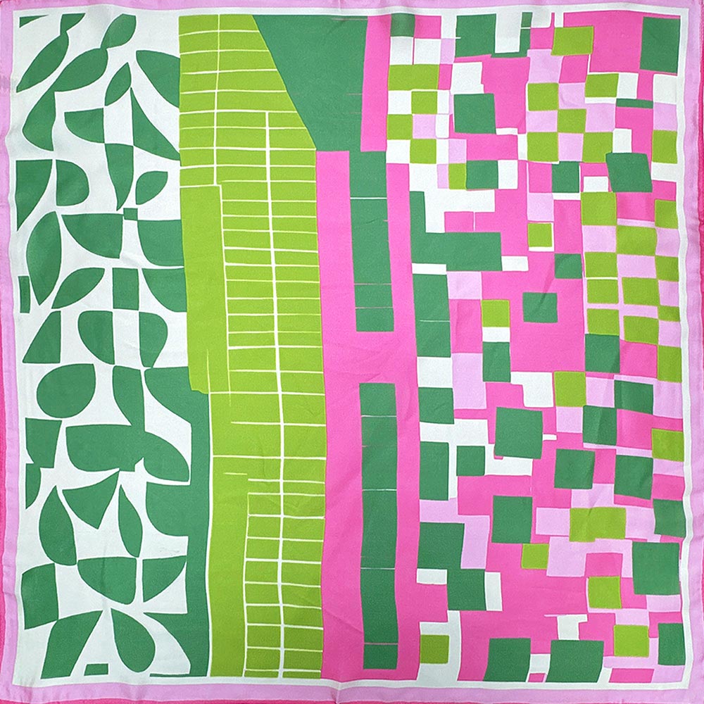 Modern Geometric Patchwork Print Square Bandana Scarf