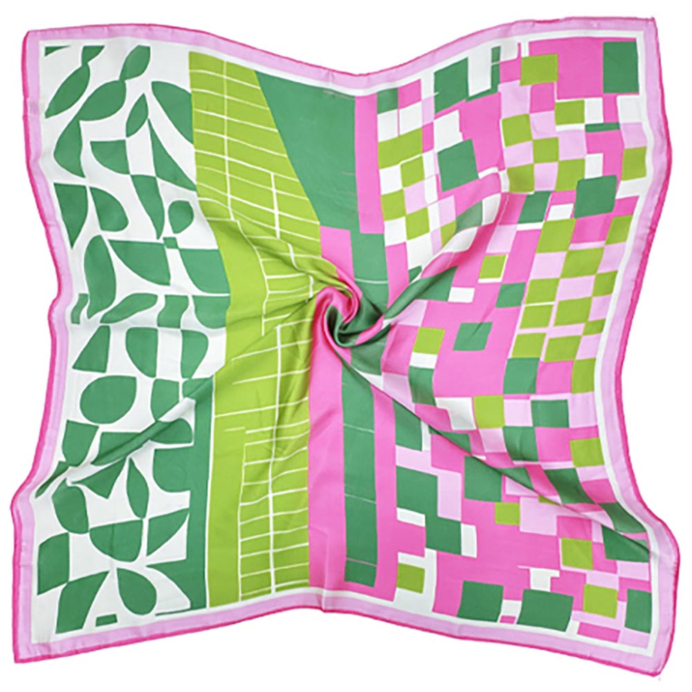 Modern Geometric Patchwork Print Square Bandana Scarf