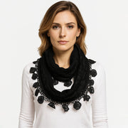 Elegant Flower Crochet Lace Accent Scarf