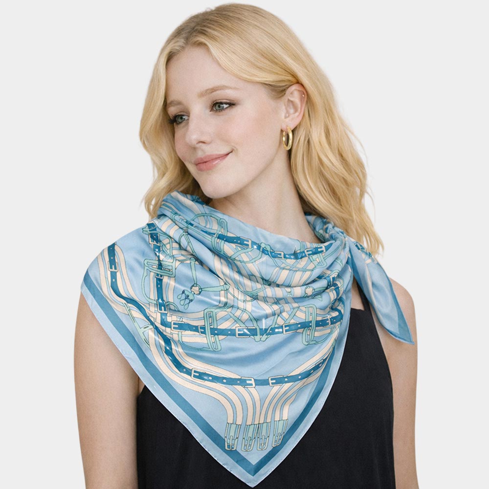 Maze Equestrian Harness Print Square Bandana Scarf