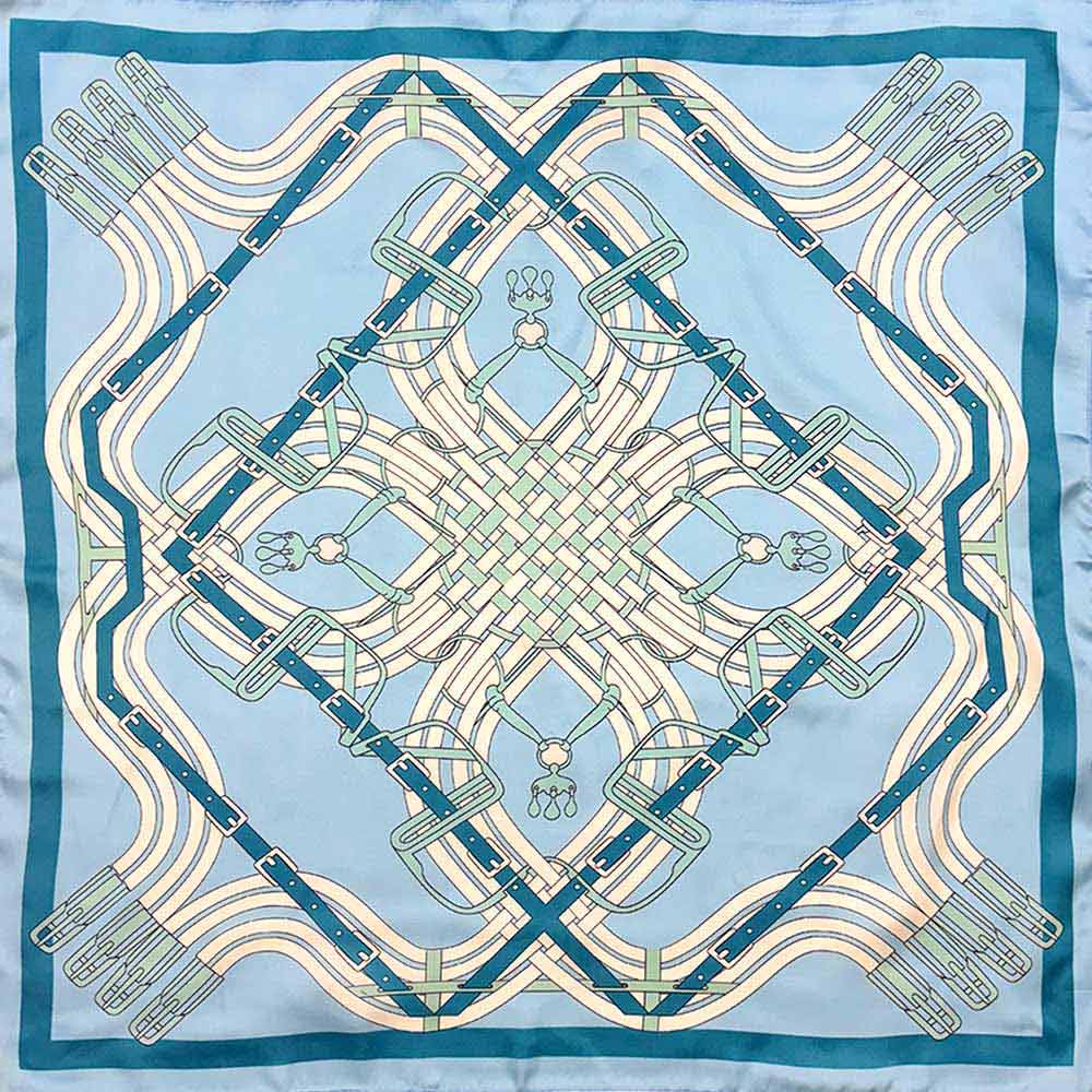 Maze Equestrian Harness Print Square Bandana Scarf
