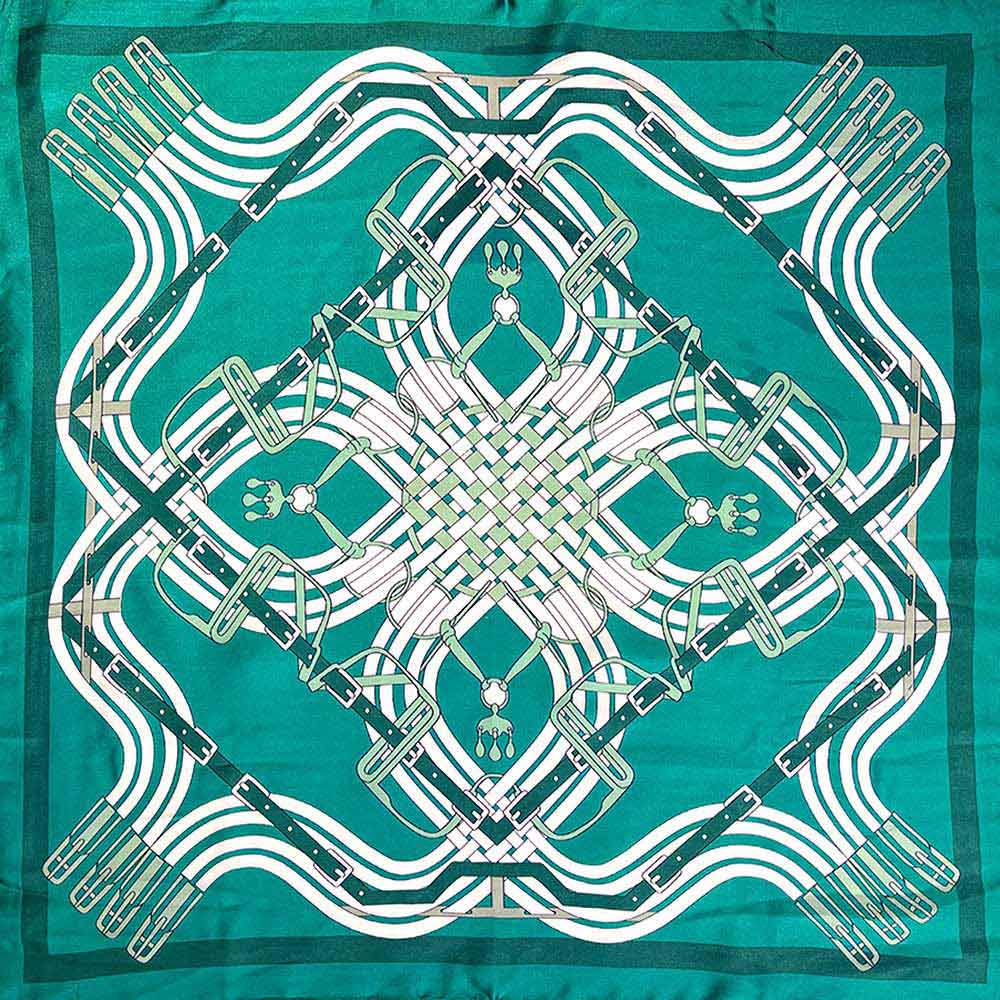 Maze Equestrian Harness Print Square Bandana Scarf