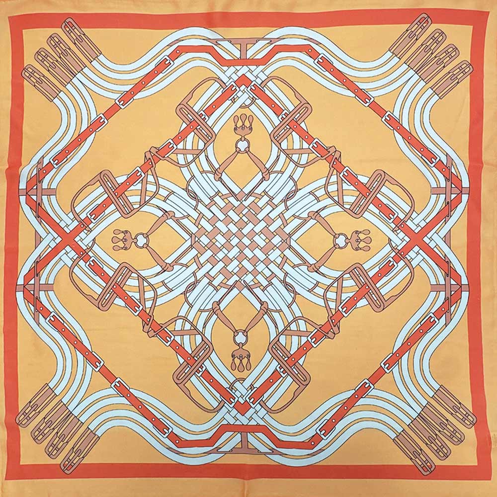 Maze Equestrian Harness Print Square Bandana Scarf