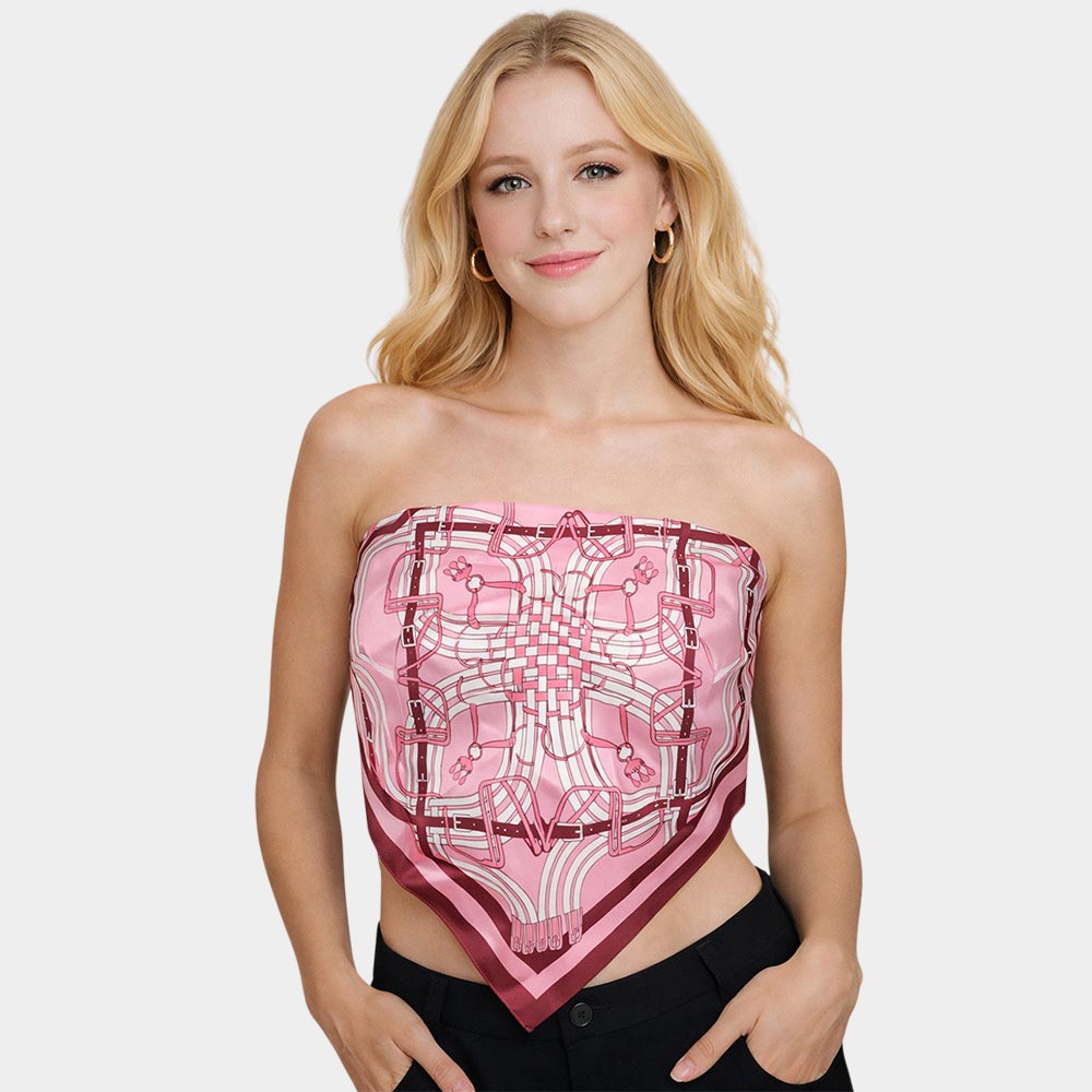 Maze Equestrian Harness Print Square Bandana Scarf