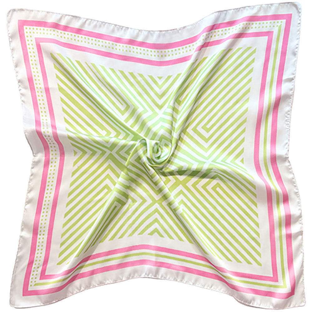 Modern Geometric Maze Print Square Bandana Scarf