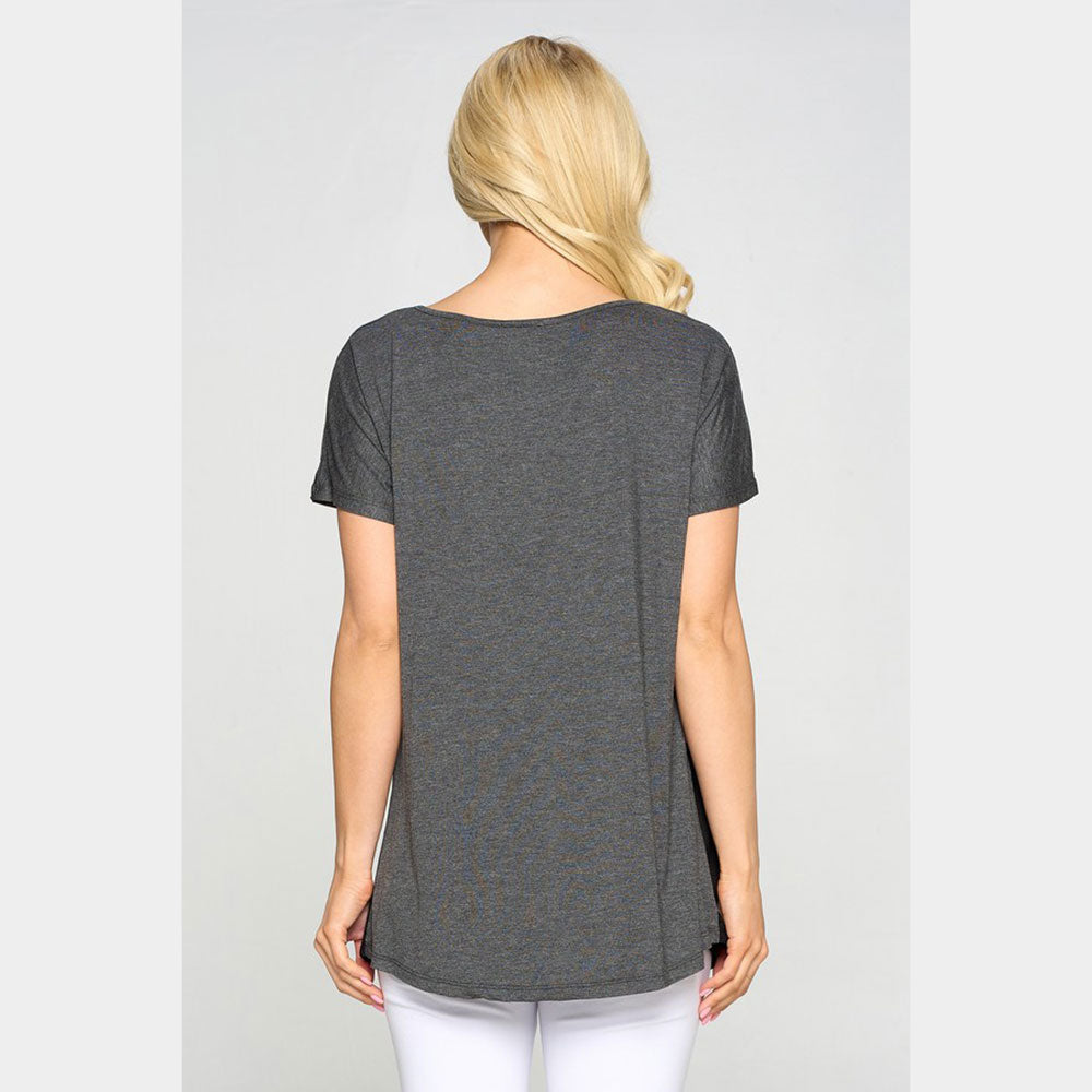 Short Sleeve Color Block Top