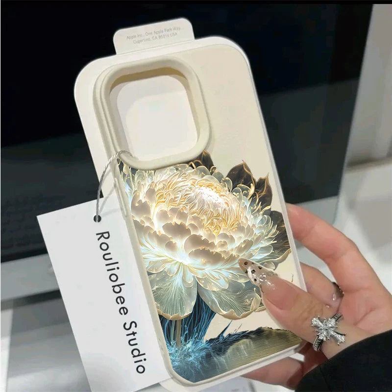 Korean Floral Flowers Phone Case For IPhone