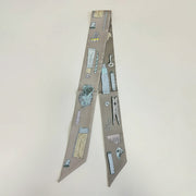 Art Inspired Pattern Printed Twilly Skinny Scarf