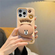 Cute 3D Cartoon Brown Bear Phone Case