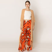 Knit Fringe Kimono Poncho