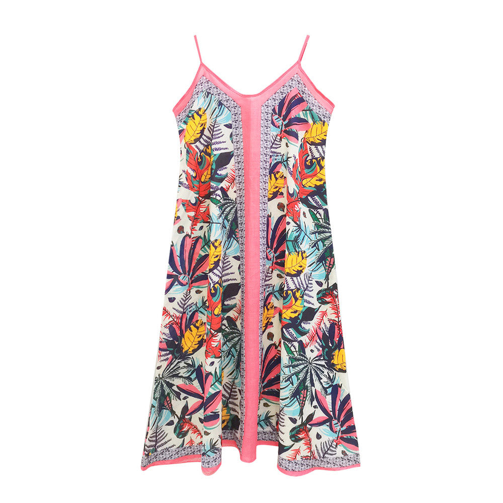 Abstract Print Sleeveless Maxi Dress
