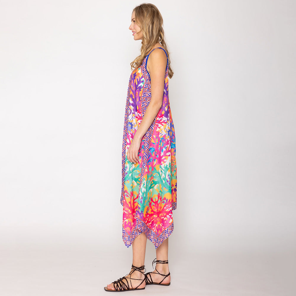 Abstract Print Sleeveless Maxi Dress