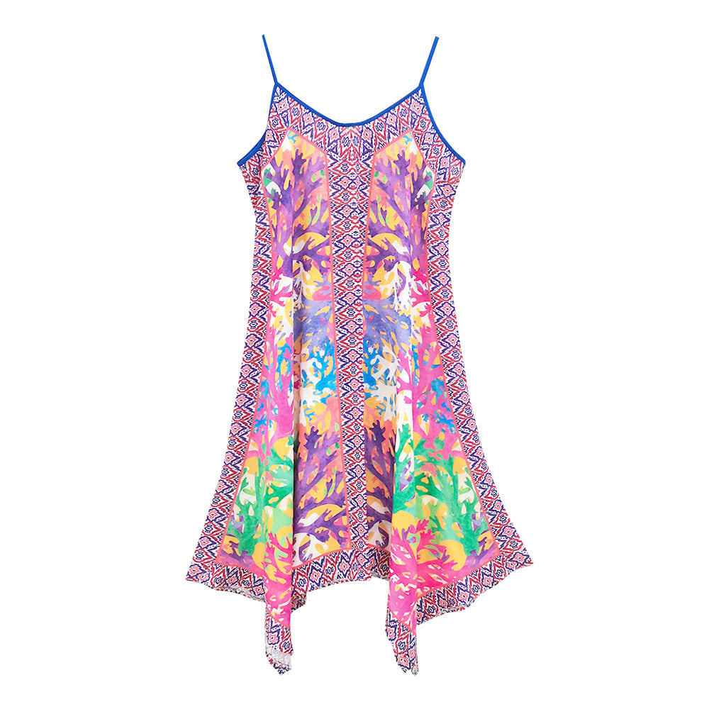 Abstract Print Sleeveless Maxi Dress