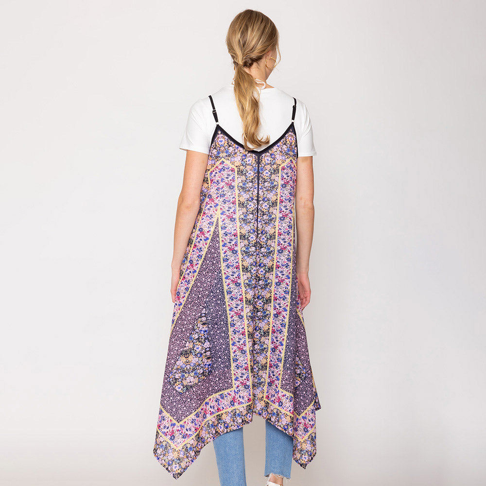 Abstract Print Sleeveless Maxi Dress