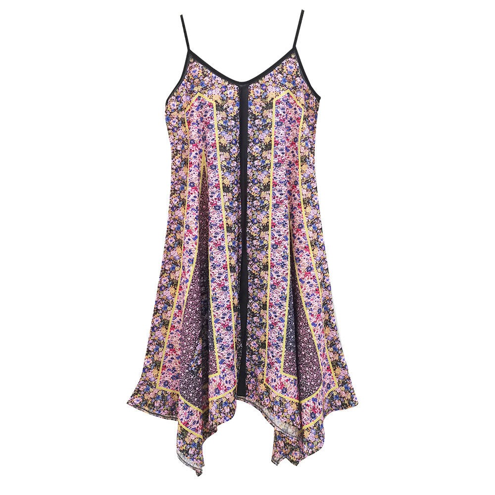 Abstract Print Sleeveless Maxi Dress