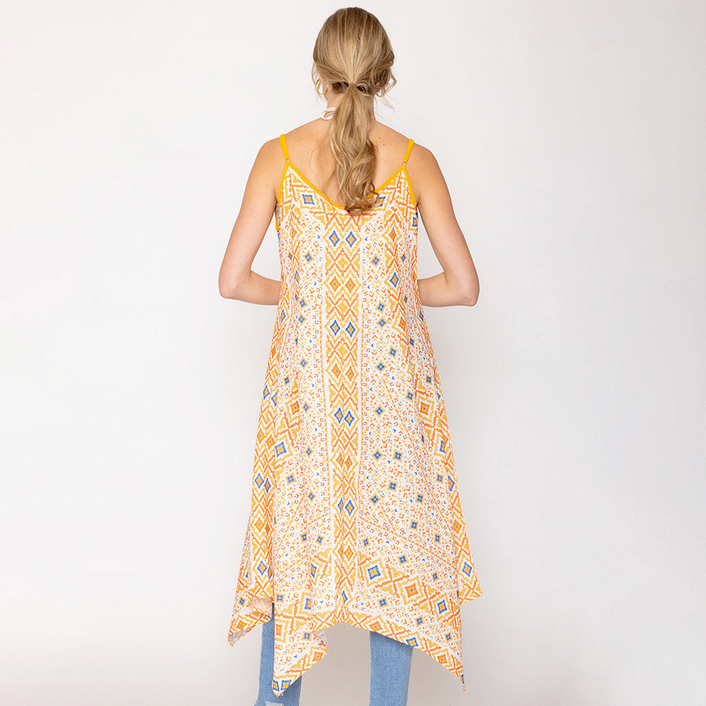 Abstract Print Sleeveless Maxi Dress