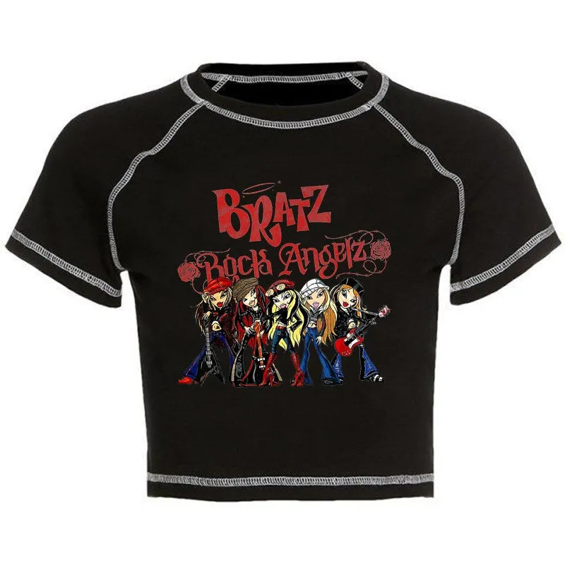 Women's Y2K Gothic Cartoon Print T-Shirt