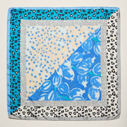 Mixed Botanical Leopard Print Square Bandana Scarf