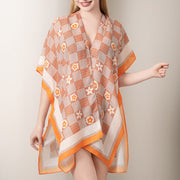 Floral Pattern Kimono Poncho