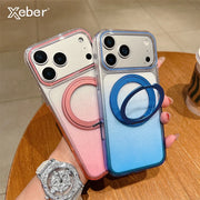 Transparent 360°Rotating Metal Holder Ring Bracket For Magsafe Magnetic Case For iPhone
