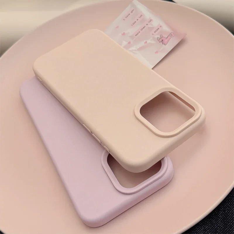 Dopamine-Inspired Silicone Solid Color Simple Fashion Phone Case For iPhone